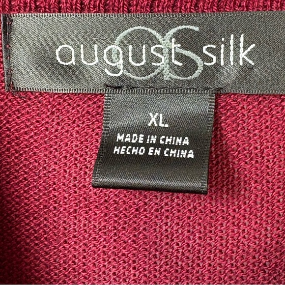 A August Silk XL Longline Pullover Y2K Dark Academia Draped Neck Burgundy Lagom - Picture 12 of 14